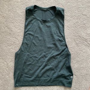Army green mesh workout tank (lulu lemon)